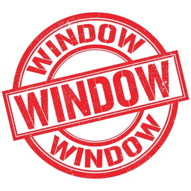 Kırmızı yuvarlak pul işareti üzerine yazılmış Window metni