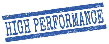 Mavi grungy satır işareti üzerine yazılmış Yüksek Performans metni.