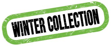 Kış Koleksiyonu, yeşil-siyah dikdörtgen işareti üzerine metin.