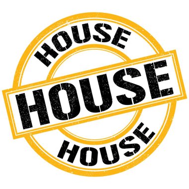 Sarı-siyah pul işareti üzerine yazılmış ev metni