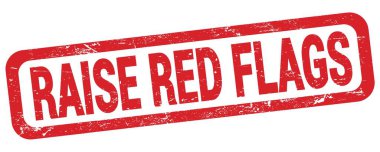 Kırmızı dikdörtgen mühür işareti üzerine yazılmış Kırmızı FLAG metnini yükselt.