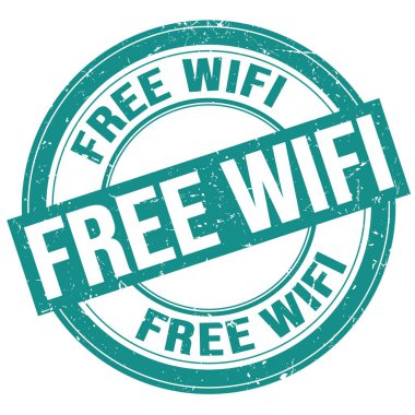 Mavi yuvarlak grungy işareti üzerine yazılmış ücretsiz WIFI metin