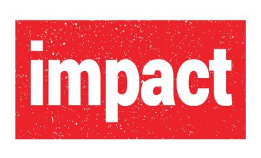 Kırmızı grungy işareti üzerine yazılmış IMPACT metni.