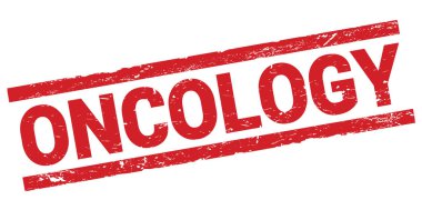 Kırmızı dikdörtgen damga işareti üzerine yazılmış ONCOLOGY metni.