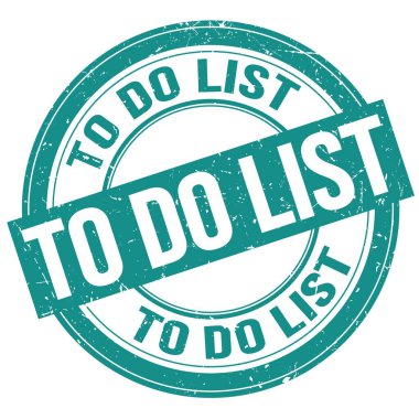 Liste yapmak için mavi yuvarlak grungy işareti üzerine yazılmış metin