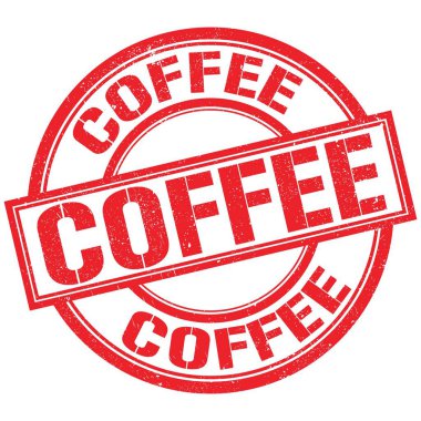 Kırmızı yuvarlak pul işareti üzerine yazılmış kahve metni