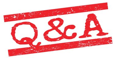 Kırmızı grungy satır işareti üzerine yazılmış Q & A metni.