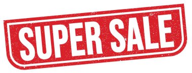 Kırmızı grungy damga işareti üzerine yazılmış süper satış metni.