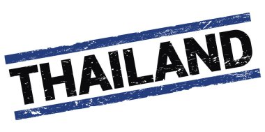 Siyah-mavi dikdörtgen işareti üzerine yazılmış THAILAND metni.