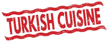 Kırmızı satır işareti üzerine yazılmış TURKISH CUISINE metni.