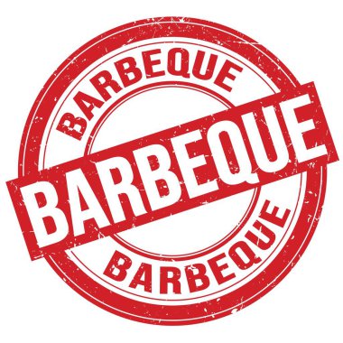 Kırmızı yuvarlak grungy işareti üzerine yazılmış Barbeque metin