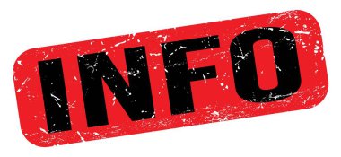 Kırmızı-siyah grungy işareti üzerine yazılmış INFO metni.