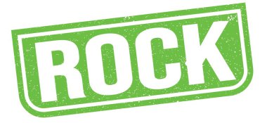Yeşil grungy mühür işareti üzerine yazılmış ROCK metni.