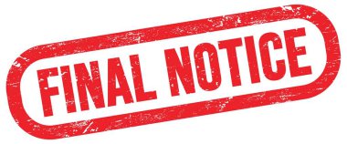 FINAL NOTICE, kırmızı dikdörtgen mühür işareti üzerinde metin.