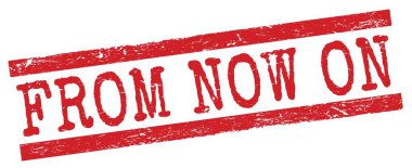 Şu andan itibaren kırmızı grungy satır işareti üzerine yazılmış metin.