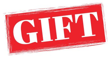 Kırmızı dikdörtgen pul işareti üzerine yazılmış GIFT metni.