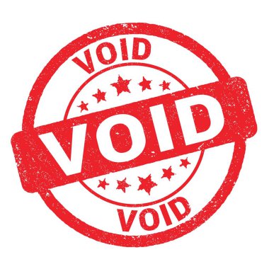 Kırmızı grungy pul işareti üzerine yazılmış VOID metni.