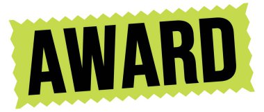 Yeşil-siyah zig-zag işareti üzerine yazılmış AWARD metni.