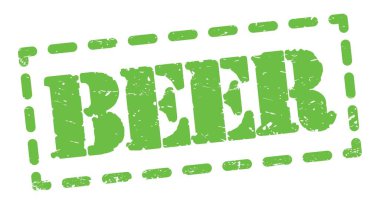 Yeşil pano işareti üzerine yazılmış bira metni.