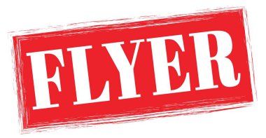 Kırmızı dikdörtgen damga işareti üzerine yazılmış FLYER metni.