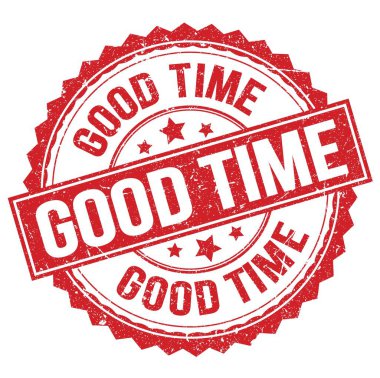 İyi TIME metni kırmızı yuvarlak mühür işareti üzerine yazıldı