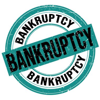 Mavi-siyah yuvarlak grungy işareti üzerine yazılmış BANKRUPTCY metin