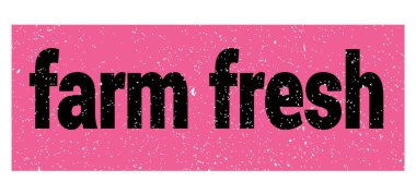farm fresh text written on pink-black grungy stamp sign.