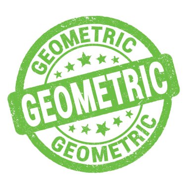 Yeşil grungy işareti üzerine yazılmış GEOMETRIC metni.
