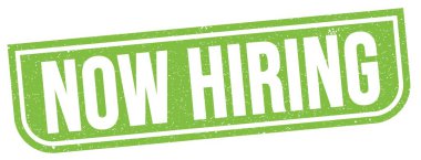 Şimdi işe alma metni yeşil grungy mühür işareti üzerine yazılmış.