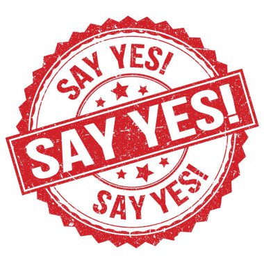 Evet de! Kırmızı yuvarlak pul işareti üzerine yazılmış metin