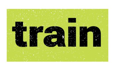 Yeşil-siyah grungy işareti üzerine yazılmış tren metni.