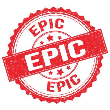 EPIC text written on red round stamp sign