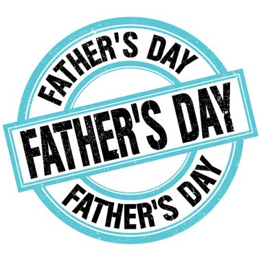 Babalar Günü metni mavi-siyah yuvarlak mühür işareti üzerine yazılmış.