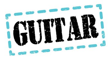 GUITAR metin mavi-siyah tire işareti üzerine yazılmış.