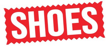 Kırmızı zig-zag mühür işareti üzerine yazılmış ayakkabılar.