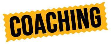 Koçluk metni turuncu-siyah zig-zag mühür işareti üzerine yazılmış.