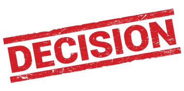 Kırmızı dikdörtgen damga işareti üzerine yazılmış karar metni.