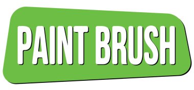 Yeşil trapez damgası işareti üzerine yazılmış boya BRUSH metni.