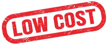 LOW COST, text on red rectangle stamp sign.