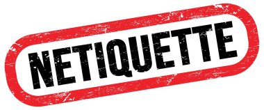 NETIQUETTE, text on red-black rectangle stamp sign.