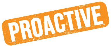 Turuncu grungy işareti üzerine yazılmış proaktif metin.