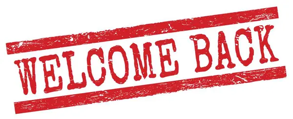 WELCOME BACK text written on red grungy lines stamp sign.