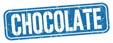 CHOCOLATE text written on blue grungy stamp sign.