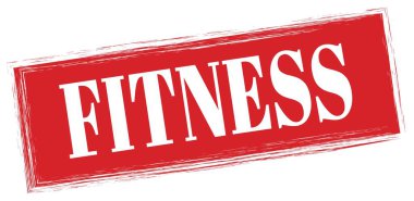FITNESS text written on red rectangle stamp sign.