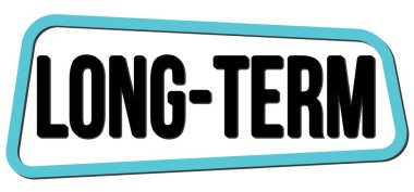 LONG-TERM text written on blue-black trapeze stamp sign.