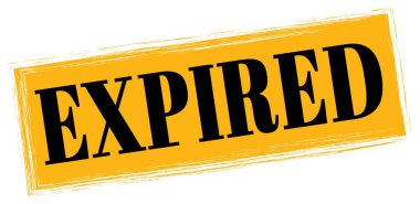 EXPIRED text written on orange-black rectangle stamp sign.