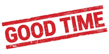 İyi Time metni kırmızı dikdörtgen mühür işareti üzerine yazıldı.