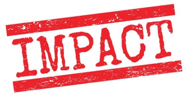 IMPACT text written on red grungy lines stamp sign.
