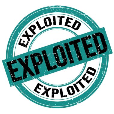 EXPLOITED text written on blue-black round grungy stamp sign
