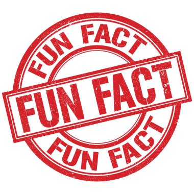 FUN FACT text written word on red round stamp sign